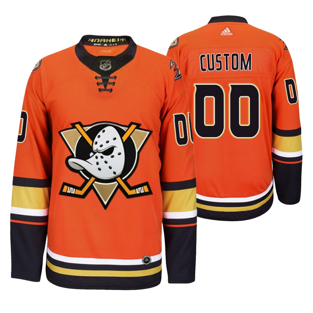 Cheap Anaheim Ducks Custom Men 2019-20 Third Orange Alternate Stitched NHL Jersey